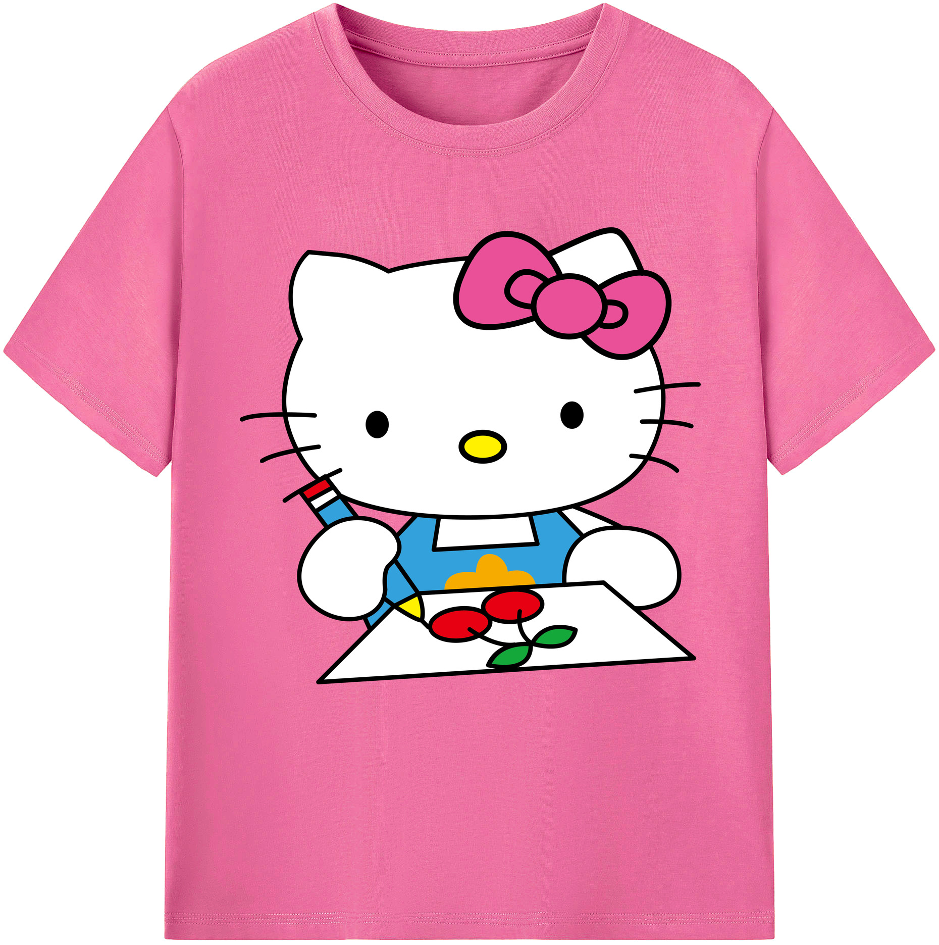 （画像用） Hello Kitty ハローキティ レディースカジュアルプリントTシャツ（綿100％）